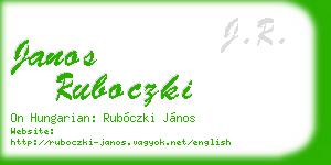 janos ruboczki business card